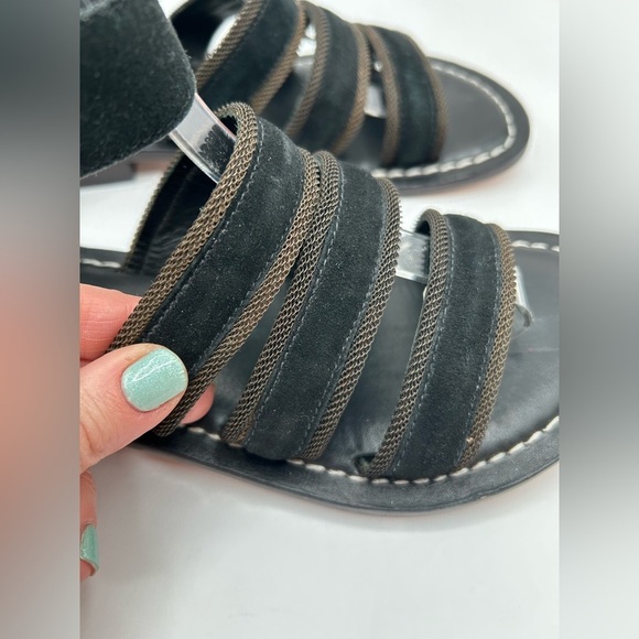 BERNARDO Theo Black Suede and Leather  Strappy Flat Sandal 7 - Picture 11 of 14